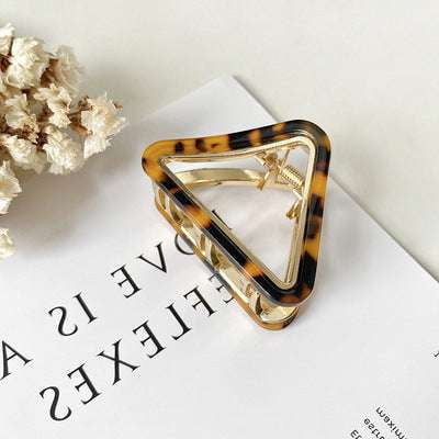 Geometric Hair Accessory, Tortoise Shell Hairpin, Trendy Triangle Hairpin - available at Sparq Mart