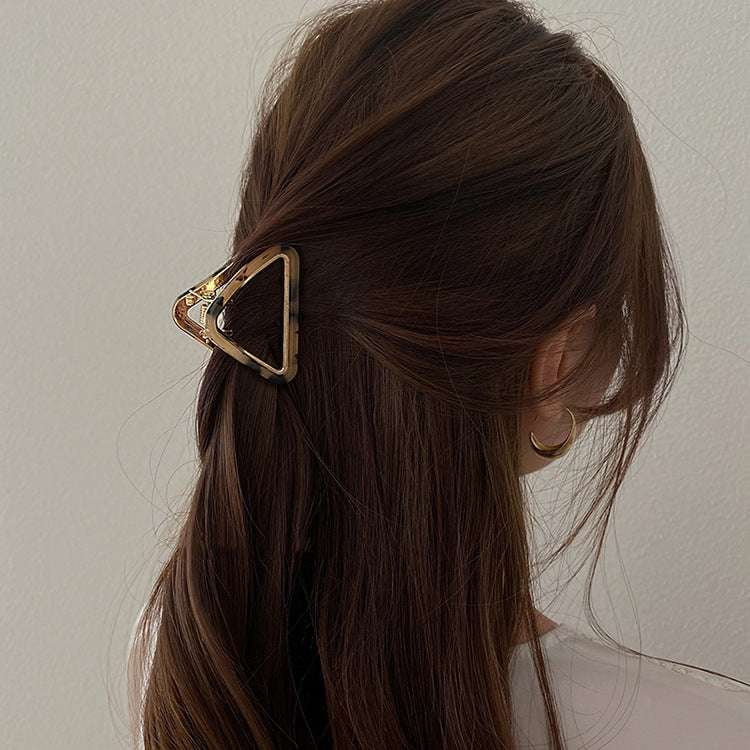 Geometric Hair Accessory, Tortoise Shell Hairpin, Trendy Triangle Hairpin - available at Sparq Mart