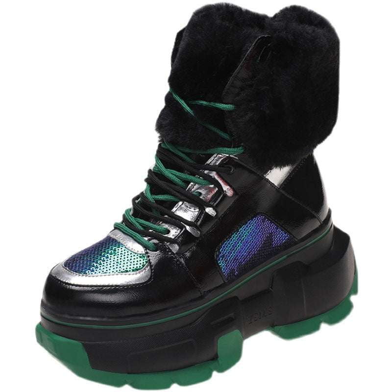 Comfy Snow Footwear, Velvet Snow Boots, Women's Platform Boots - available at Sparq Mart