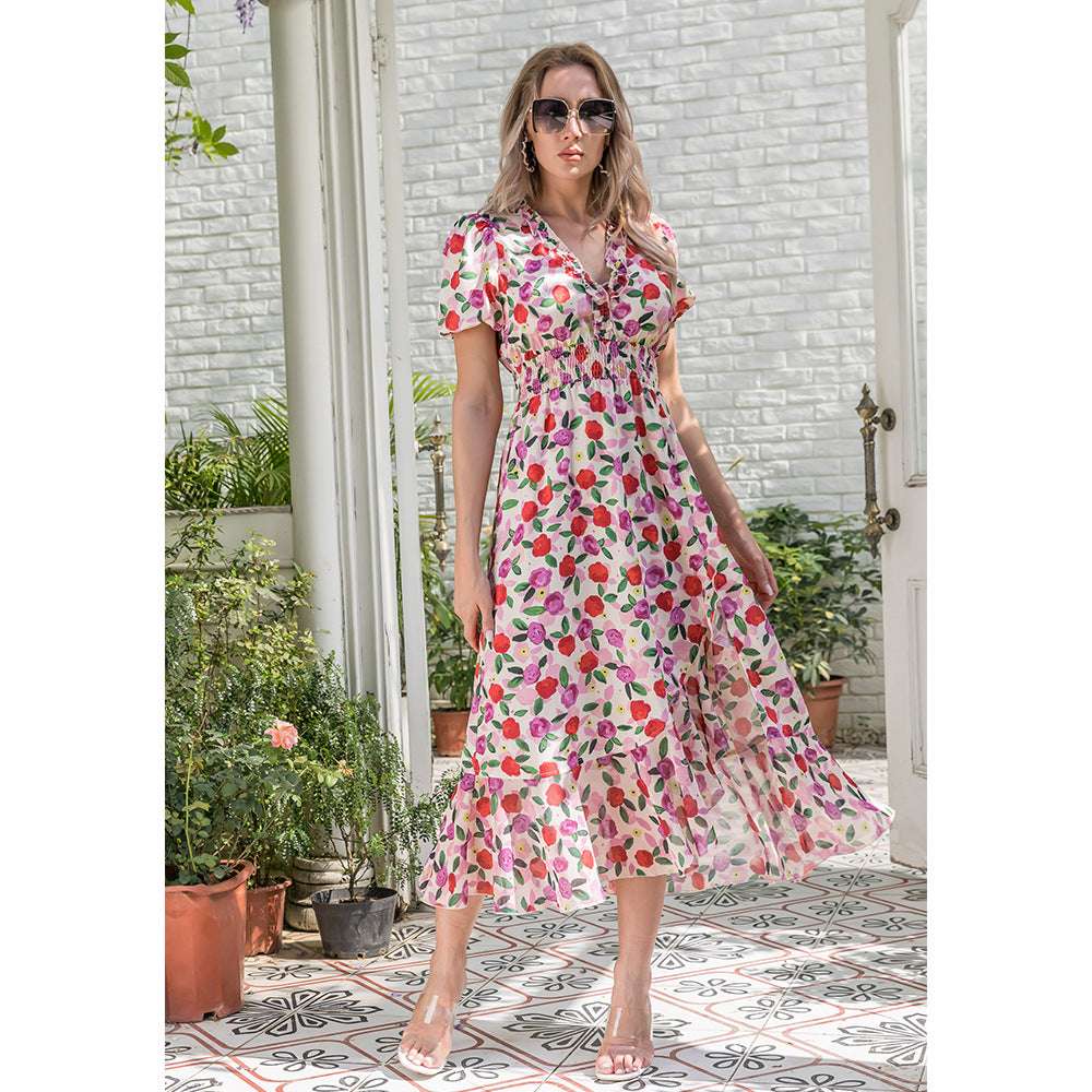 Colorful Print Dress, Fashionable Swing Dress, Wholesale Women's Dress - available at Sparq Mart