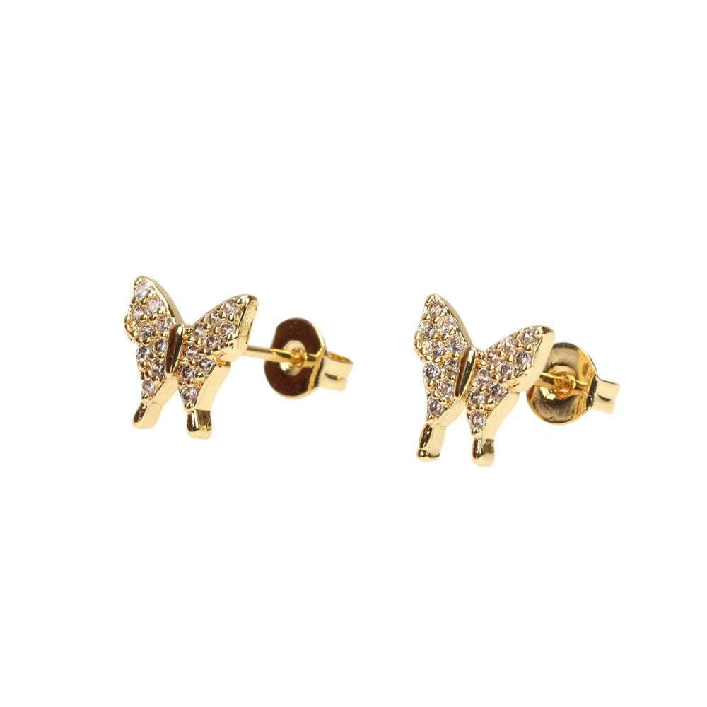 Cute Winter Earrings, Women's Autumn Earrings, Zircon Butterfly Earrings - available at Sparq Mart