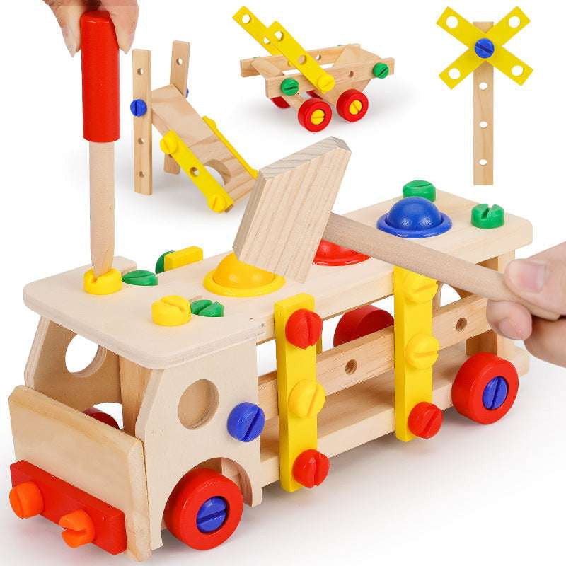 Educational Wooden Toy, Interactive Assembly Toy, Sustainable Kids Car - available at Sparq Mart