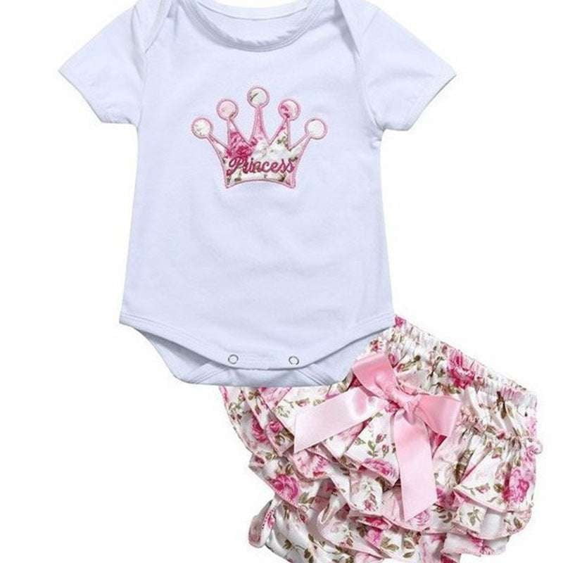 Crown Embroidered Set, Embroidered Toddler Outfit, Floral Skirt Set - available at Sparq Mart