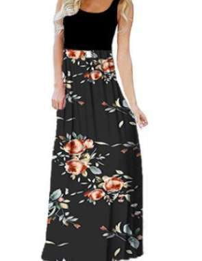 Colorful Patchwork Sundress, Floral Sundress Women, Printed Summer Dress - available at Sparq Mart