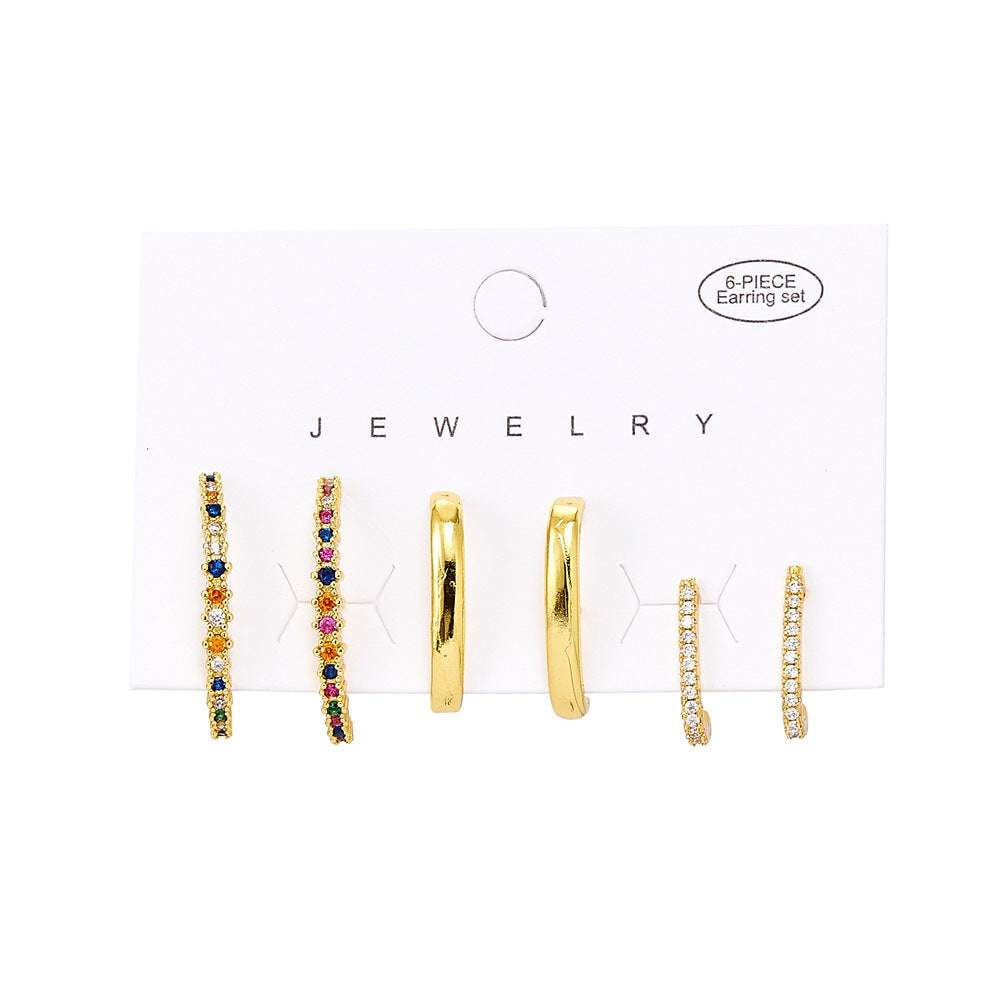 Colorful Brick Earrings, Fashionable Stud Set, Geometry Stud Earrings - available at Sparq Mart