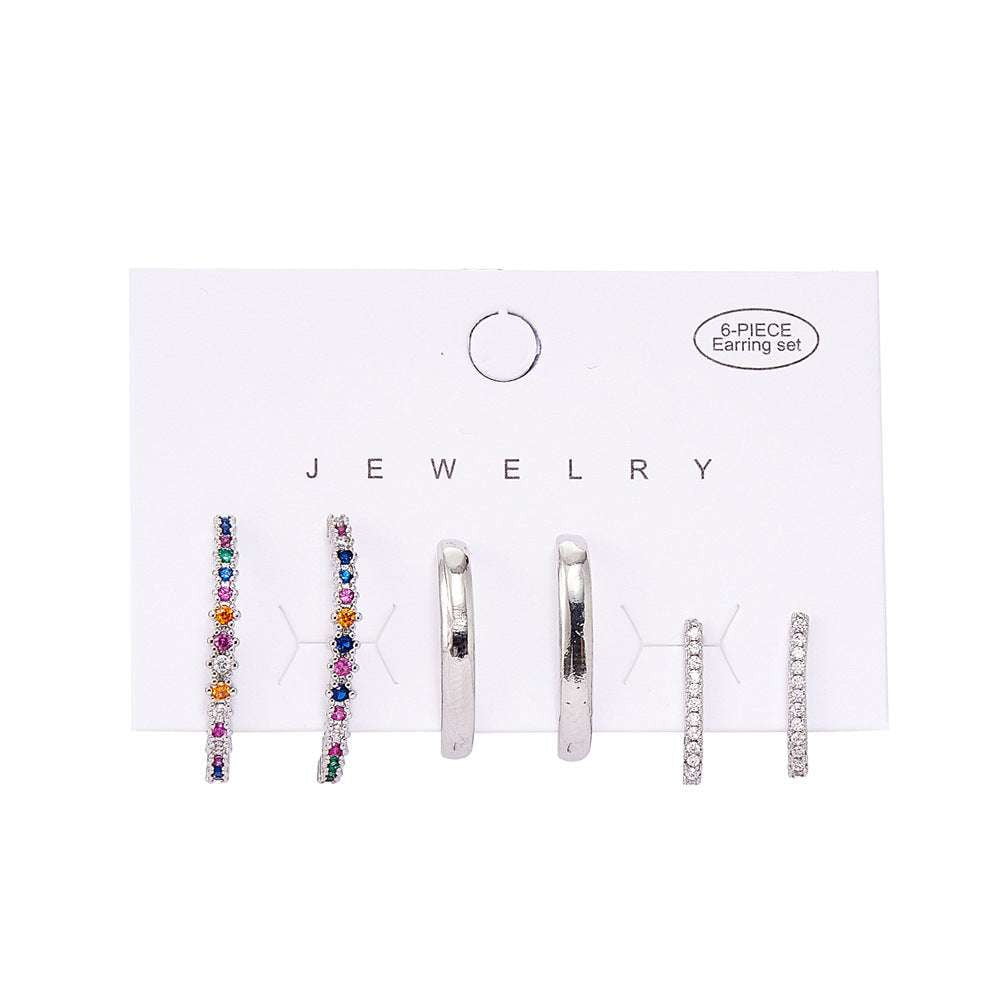 Colorful Brick Earrings, Fashionable Stud Set, Geometry Stud Earrings - available at Sparq Mart