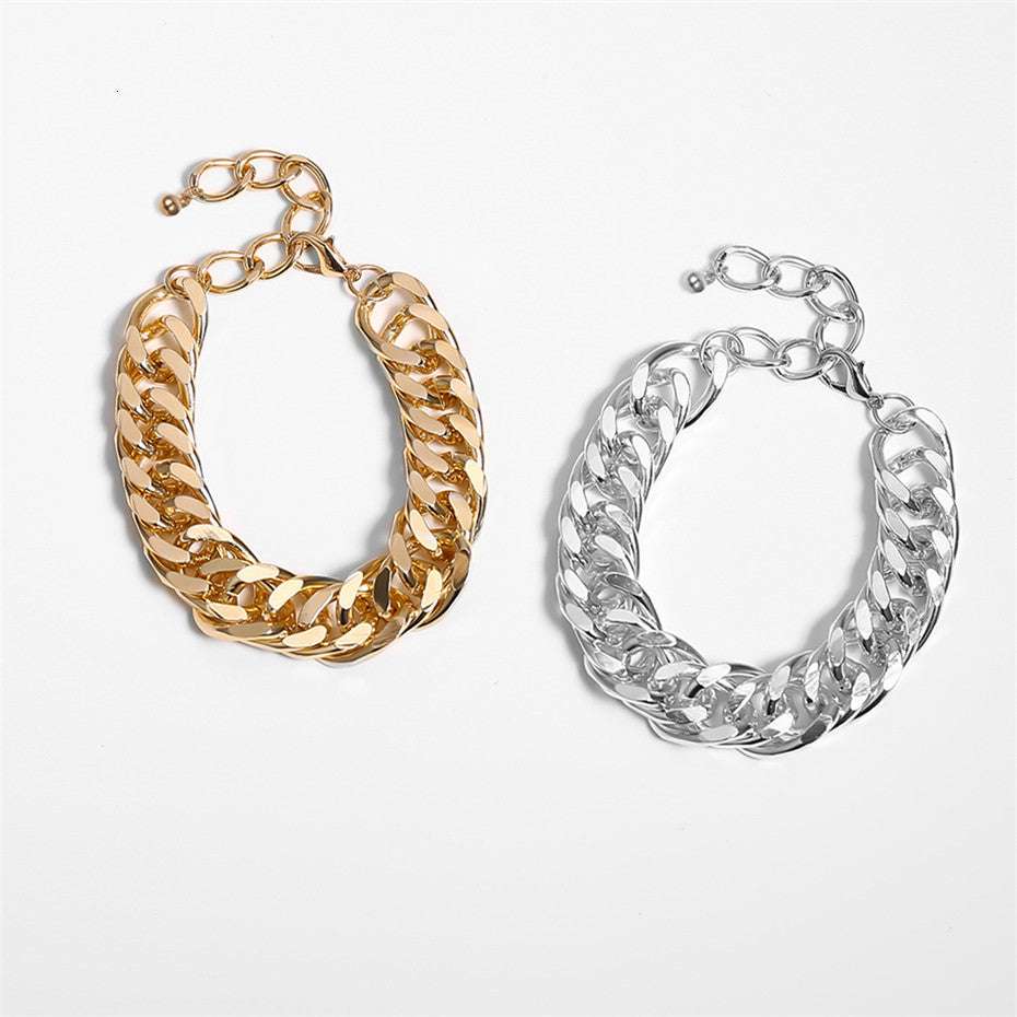 Cubic Zirconia Bracelet, Fashion Punk Accessories, Thick Cuban Chain - available at Sparq Mart