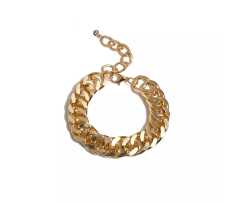 Cubic Zirconia Bracelet, Fashion Punk Accessories, Thick Cuban Chain - available at Sparq Mart