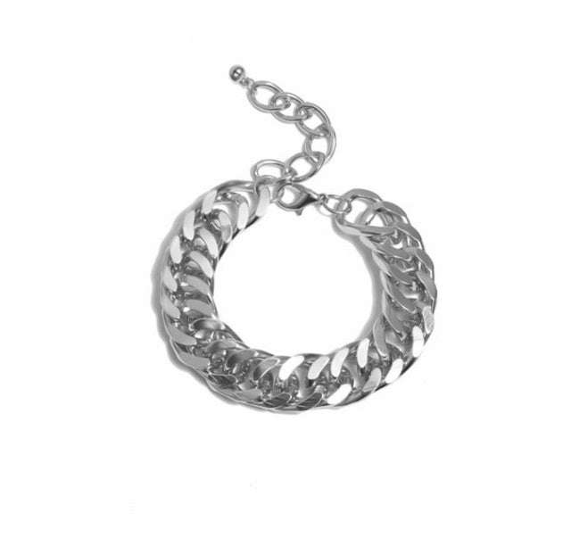 Cubic Zirconia Bracelet, Fashion Punk Accessories, Thick Cuban Chain - available at Sparq Mart