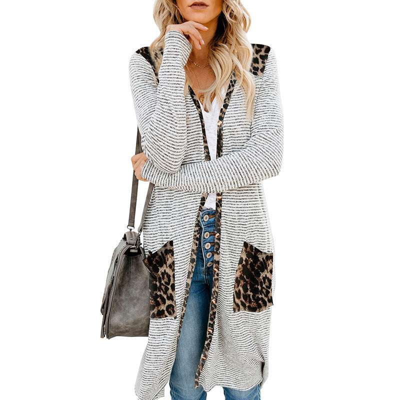 Stylish Knit Cardigan, Versatile Casual Cardigan, Women's Mid-Length Sweater - available at Sparq Mart