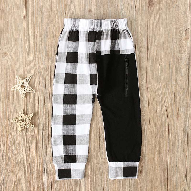 casual trousers for kids, plaid children's trousers, spring and autumn trousers - available at Sparq Mart