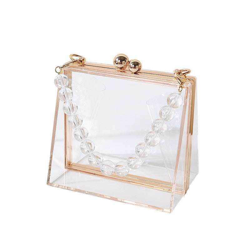 Detachable Chain Handbag, Evening Clutch Accessory, Stylish Transparent Clutch - available at Sparq Mart