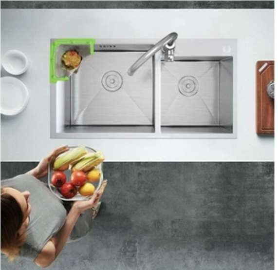 “corner sink strainer, ” “hanging triangle organizer, ” “net drain holder” - available at Sparq Mart