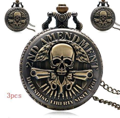 2nd Amendment Collectible, Unique Timepiece Gift, Vintage Pocket Watch - available at Sparq Mart