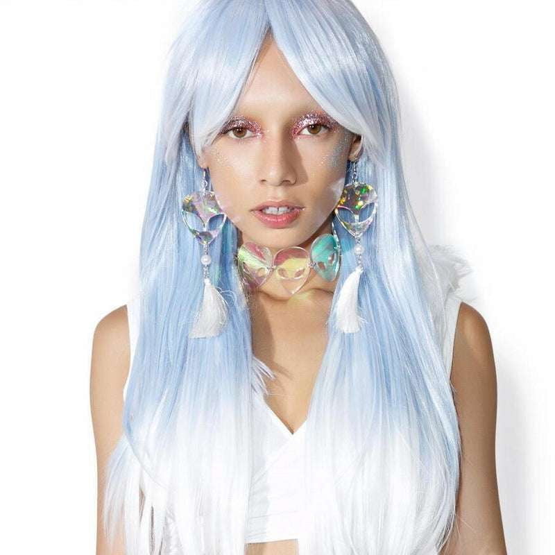 Alien Head Jewelry, Fringe Long Earrings, Futuristic Pearl Earrings - available at Sparq Mart