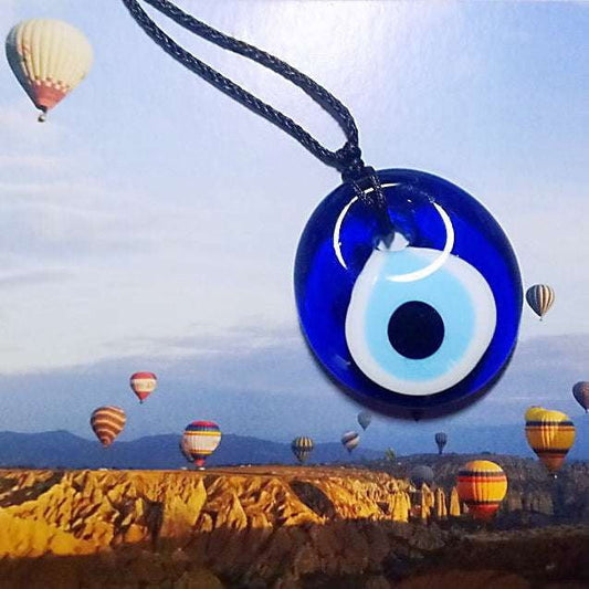 Blue Pendant Necklace, Eye Glass Charm, Glass Pendant Jewelry - available at Sparq Mart