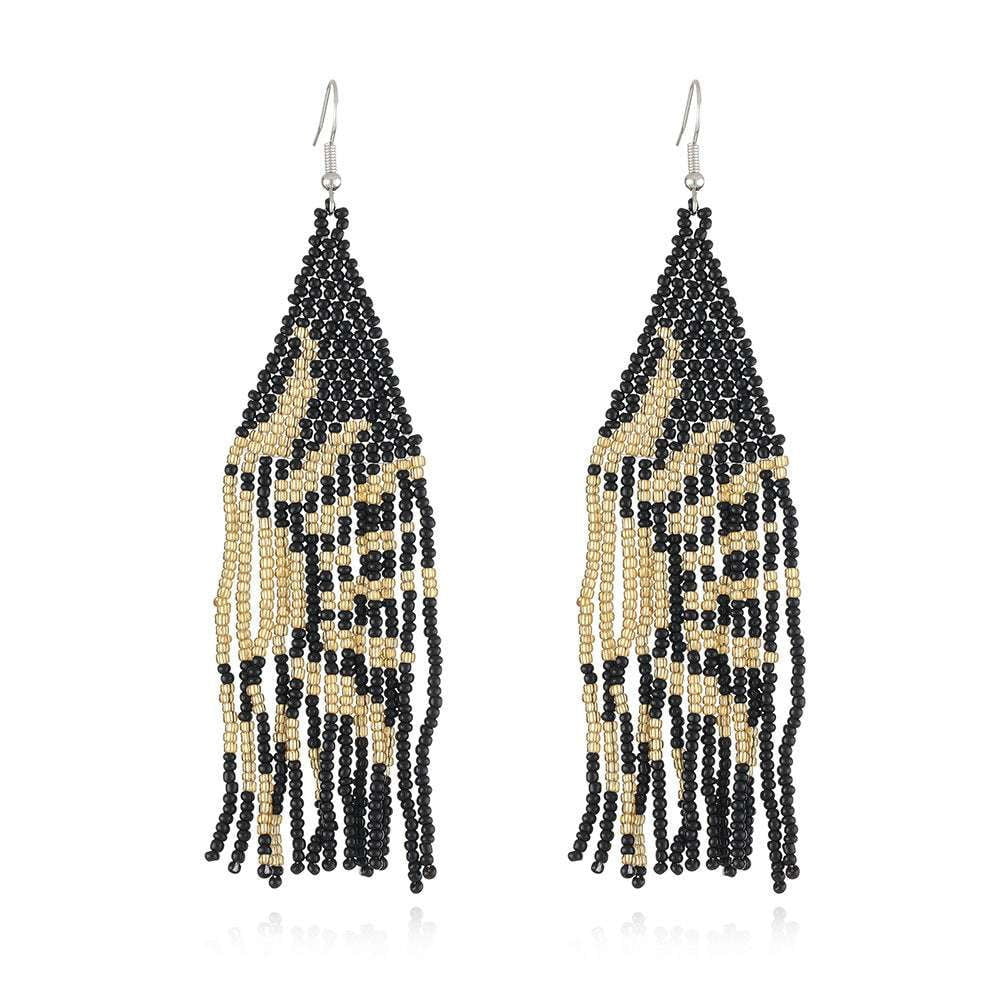 Artisan Woven Earrings, Boho Rice Earrings, Handmade Bead Earrings - available at Sparq Mart