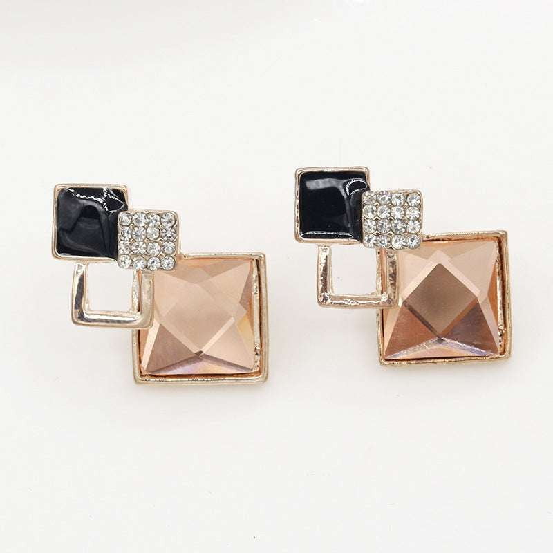 Blue Diamond Studs, Brown Stud Earrings, Sparkling Stud Earrings - available at Sparq Mart