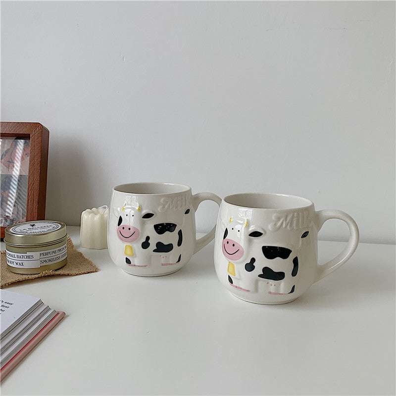 Cartoon Coffee Cup, Ceramic Cow Mug, Creative Ceramic Mug - available at Sparq Mart