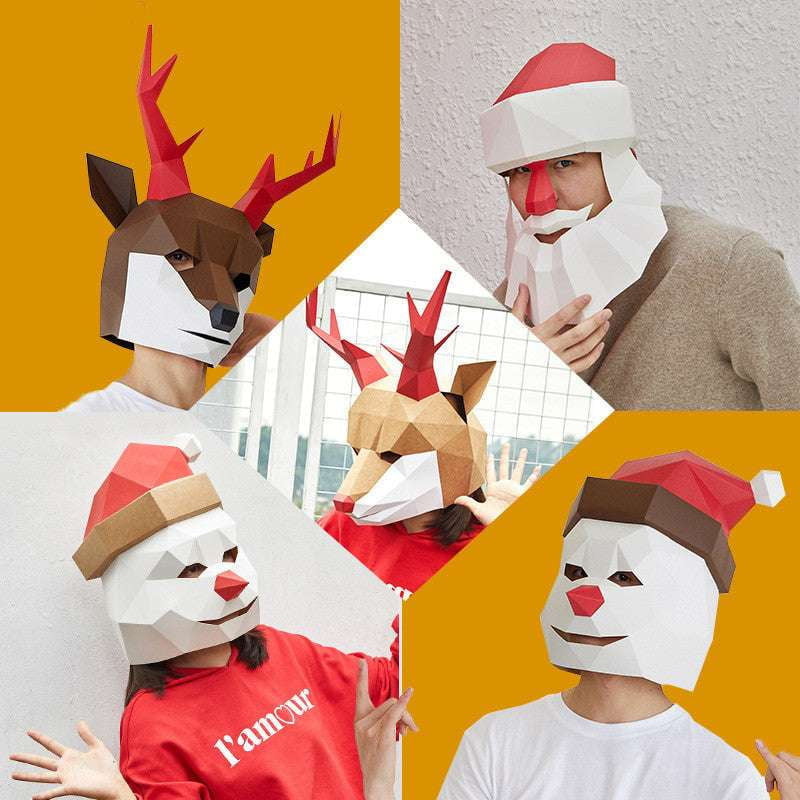 Christmas headgear, creative paper headdress, DIY Christmas mask - available at Sparq Mart