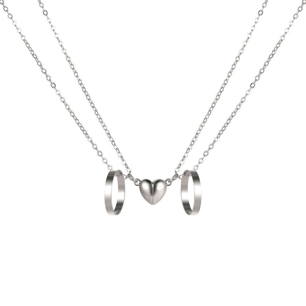 Couple Heart Necklace, Fashion Casual Necklace, Magnetic Love Pendant - available at Sparq Mart