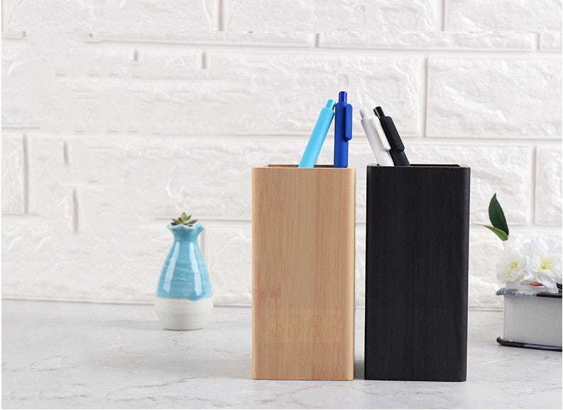 Desk Organizer Clock, Office Gift Clock, Wooden Alarm Clock - available at Sparq Mart