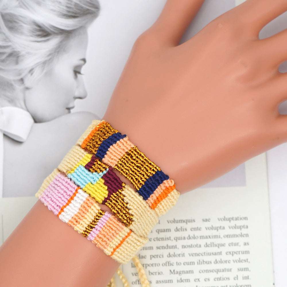 Couple Bracelet, Hand-woven Bracelet, Linen Cotton Bracelet - available at Sparq Mart