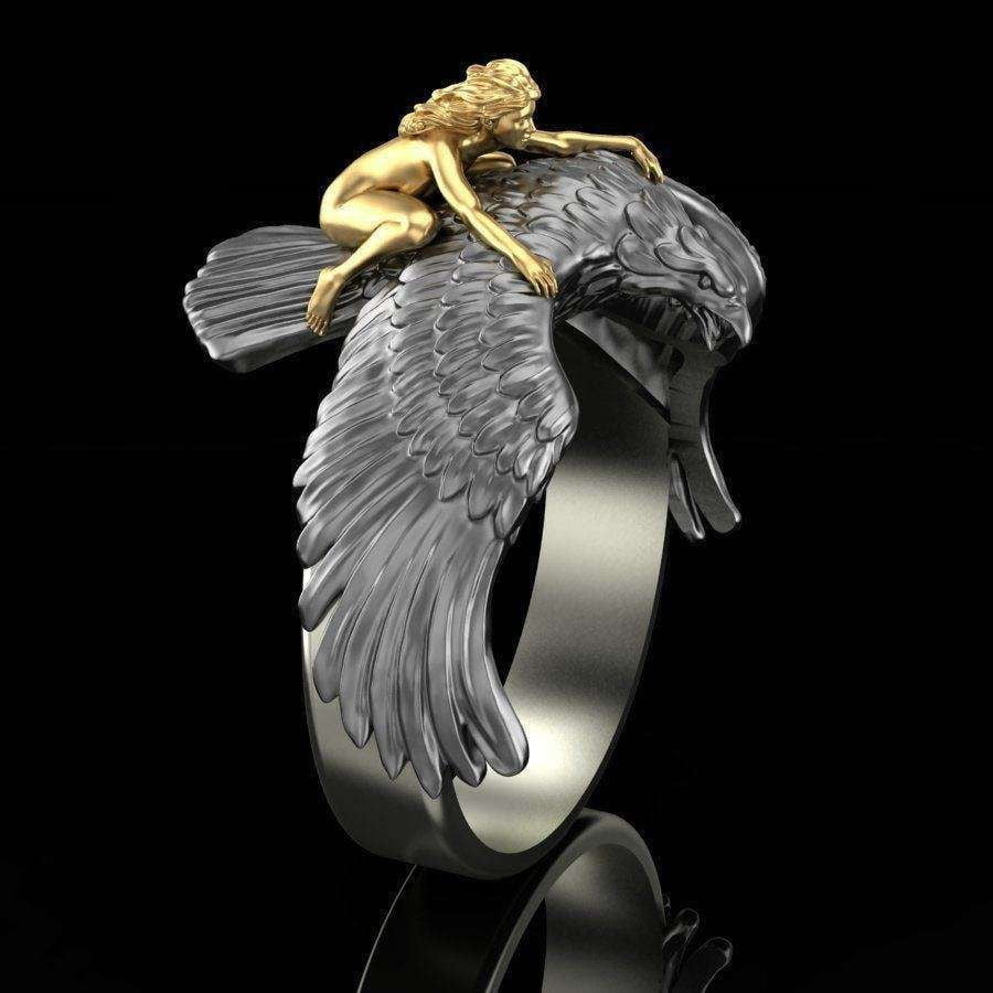 Creative Girl's Jewelry, Eagle Silver Ring, Exclusive Silver Rings - available at Sparq Mart