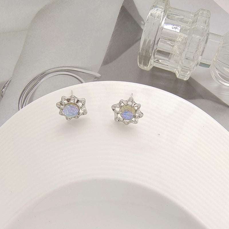 Irregular Earring Design, Silver Personality Earrings, Unique Flower Earrings - available at Sparq Mart