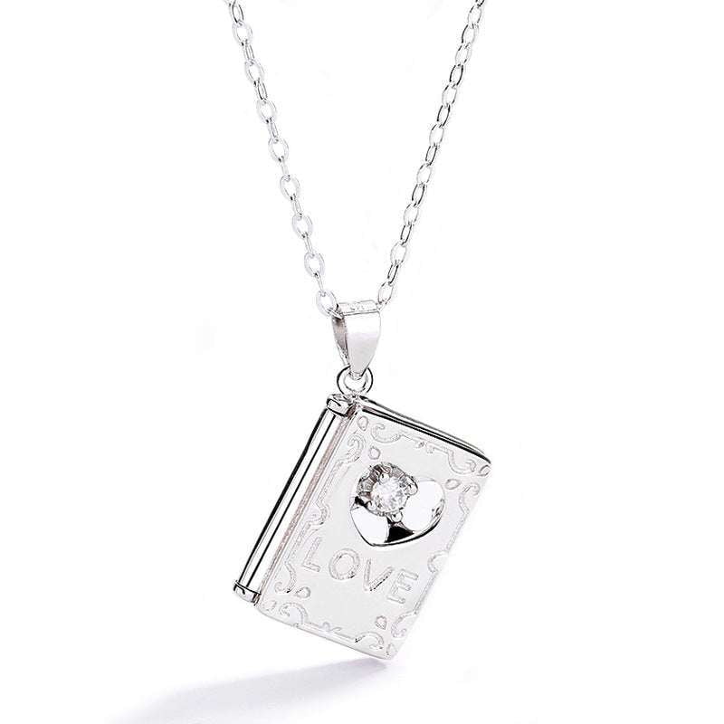 Creative Love Letter Necklace, Silver Necklace, Small Love Letter Jewelry - available at Sparq Mart