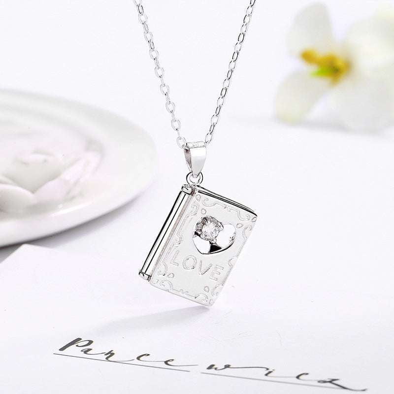 Creative Love Letter Necklace, Silver Necklace, Small Love Letter Jewelry - available at Sparq Mart