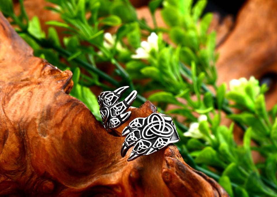 Bear Steel Ring, Nordic Jewelry Fashion, Viking Claw Ring - available at Sparq Mart