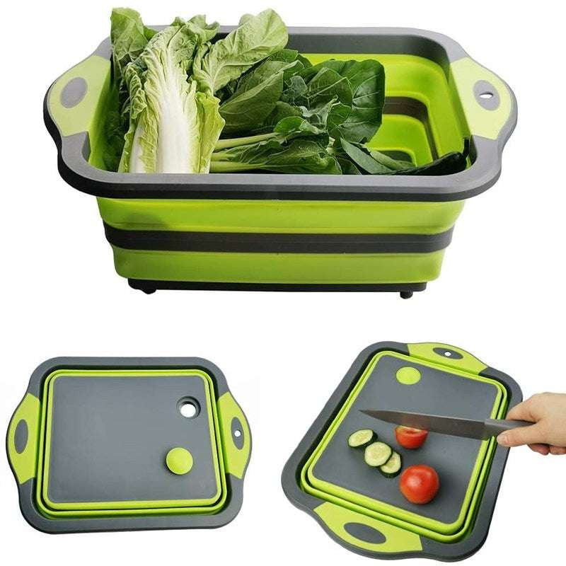 Folding Cutting Board Sink, Kitchen Space-Saving Basket, Multifunctional Draining Board - available at Sparq Mart