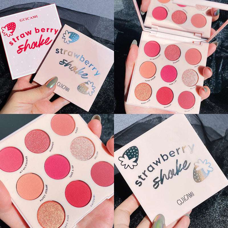 nine-color fruit eyeshadow tray, peach strawberry orange eyeshadow tray, pearl sequins daily eyeshadow palette - available at Sparq Mart