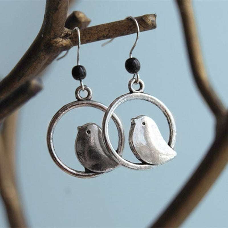 Gemstone Drop Earrings, Unique Animal Jewelry, Vintage Bird Earrings - available at Sparq Mart