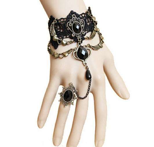 Exquisite and Elegant, Online Store, Wholesale Vintage Black Lace Bracelet - available at Sparq Mart
