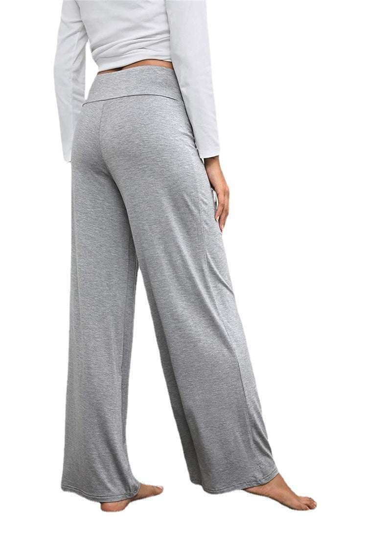 Comfortable Wide Pants, Elastic Waist Trousers, High Waist Pants - available at Sparq Mart