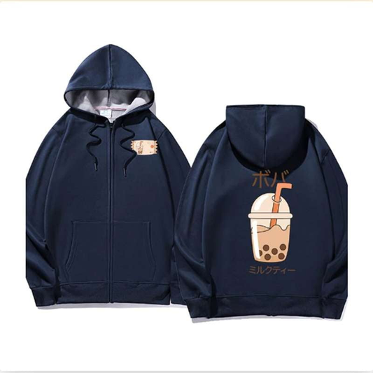 Cotton Fleece Jacket, Fleece Zip Hoodie, Winter Hooded Sweatshirt - available at Sparq Mart