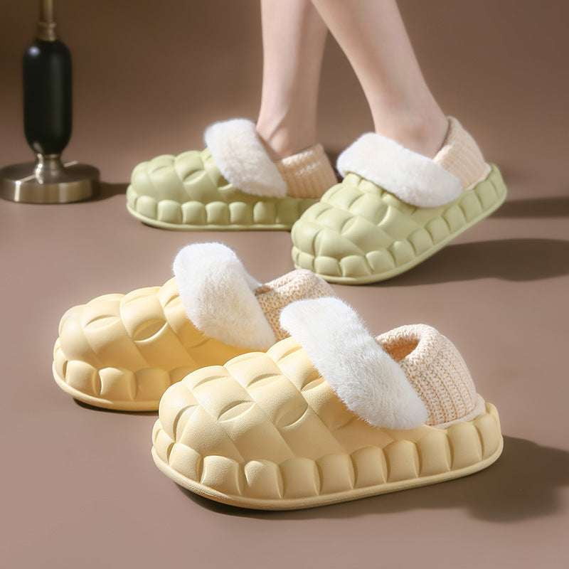 Foldable Heel Slippers, Indoor Bubble Shoes, Women Warm Slippers - available at Sparq Mart