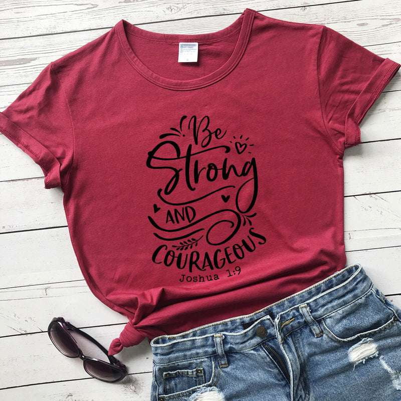 Casual Cotton Tops, Comfortable Women's Tees, Inspirational Lettering Shirts - available at Sparq Mart