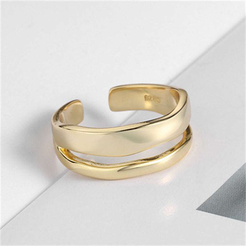 Double-layer Ring Women, Fashionable Silver Ring, Silver-plated Women's Ring - available at Sparq Mart