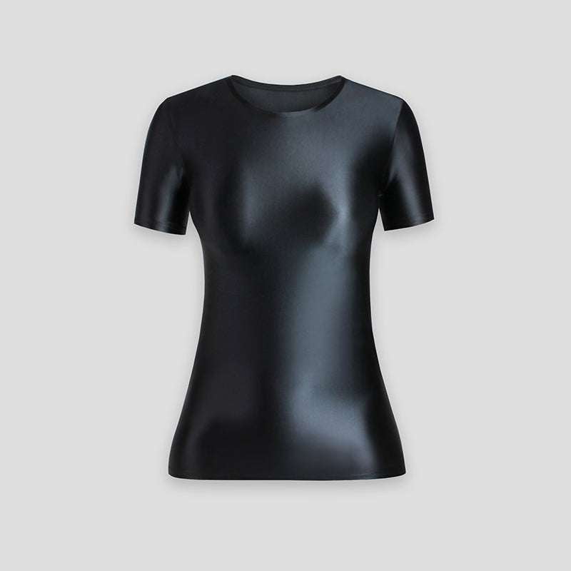 spandex sleeve shirt, stretch bottoming shirt, thin layering top - available at Sparq Mart