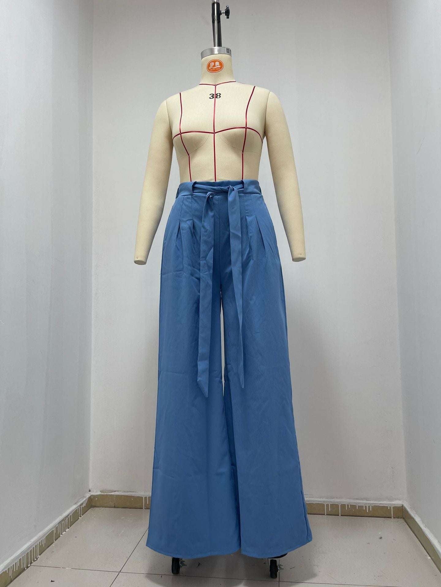 Comfortable Polyester Trousers, Elegant High-Waist Pants, Women's Wide-Leg Slacks - available at Sparq Mart