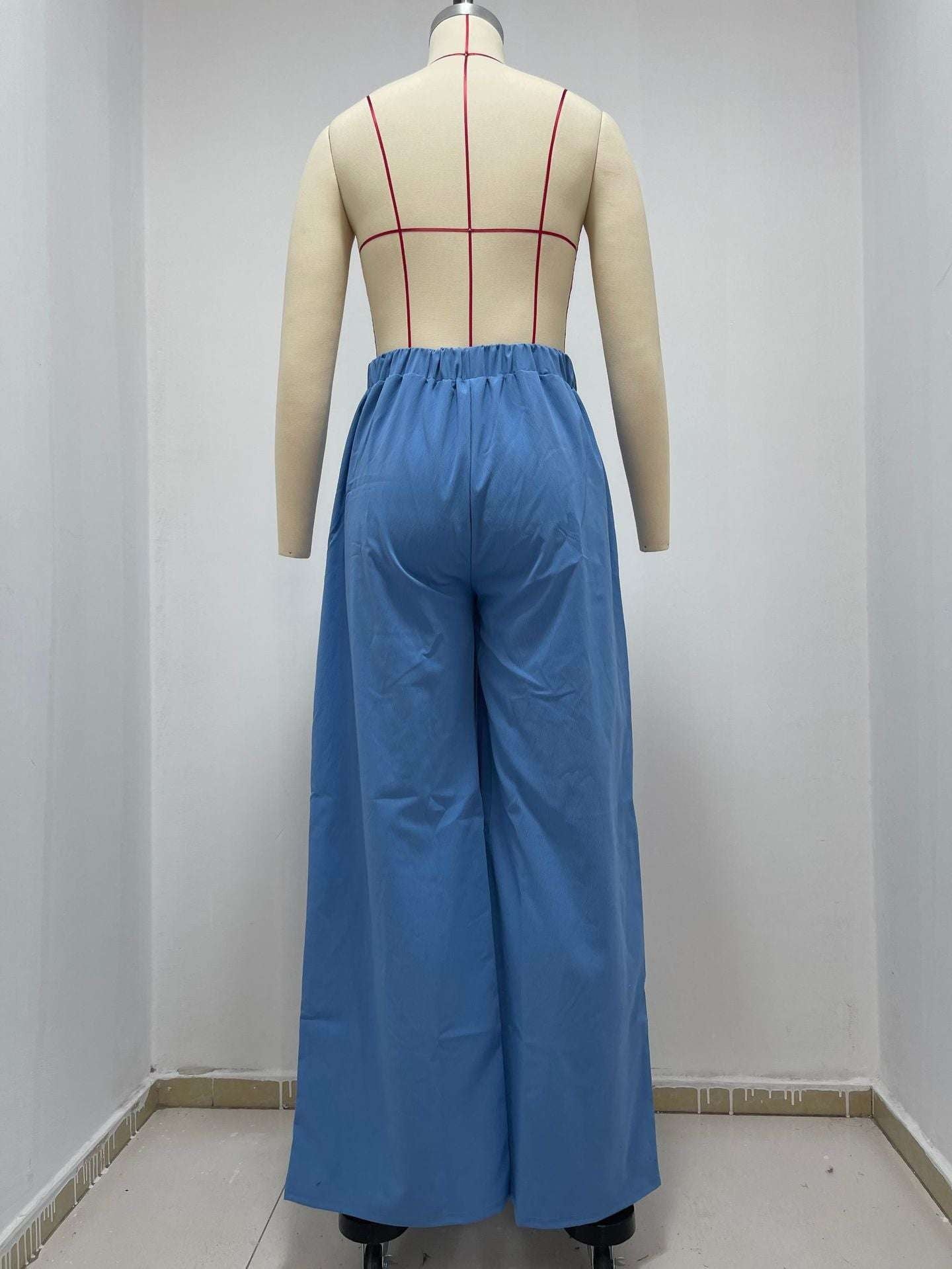 Comfortable Polyester Trousers, Elegant High-Waist Pants, Women's Wide-Leg Slacks - available at Sparq Mart