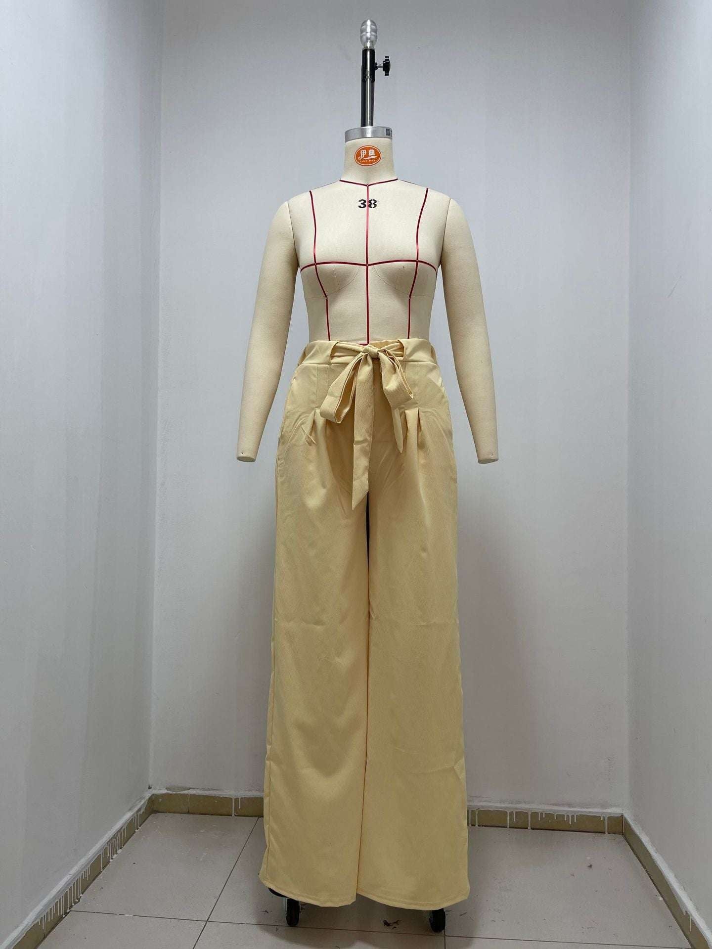 Comfortable Polyester Trousers, Elegant High-Waist Pants, Women's Wide-Leg Slacks - available at Sparq Mart