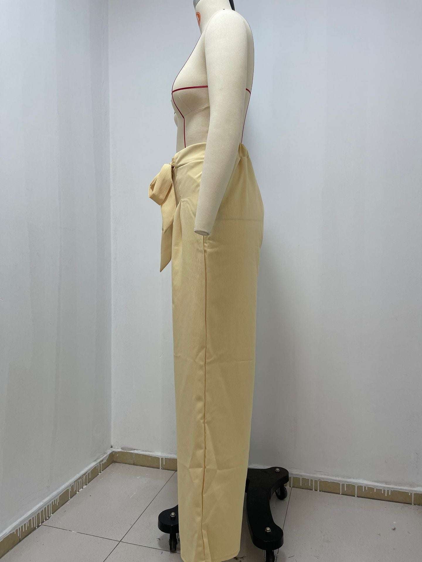 Comfortable Polyester Trousers, Elegant High-Waist Pants, Women's Wide-Leg Slacks - available at Sparq Mart