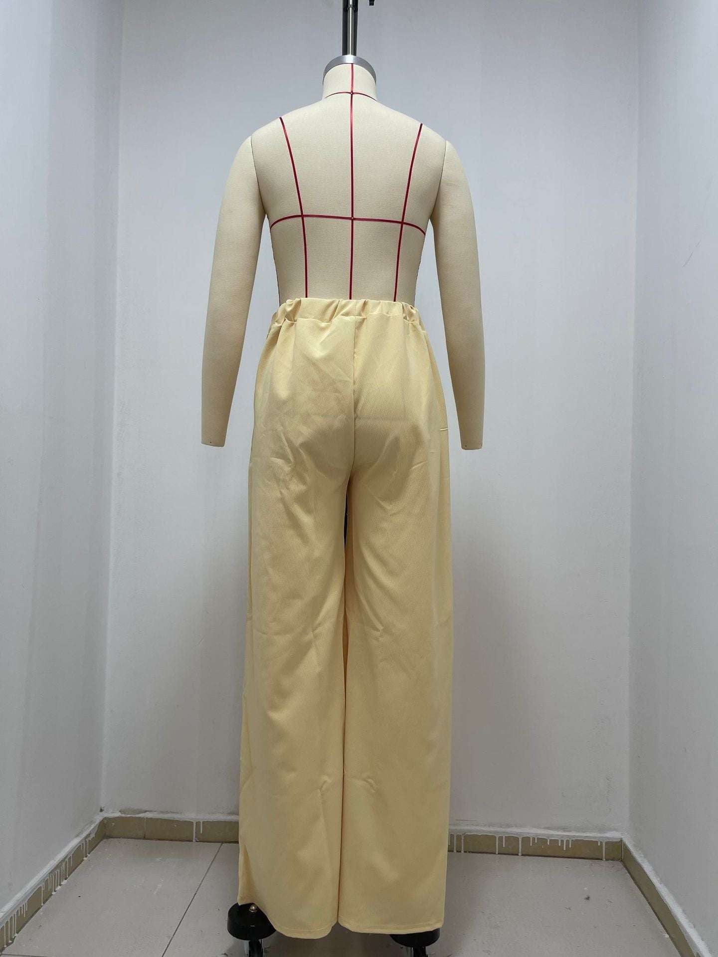 Comfortable Polyester Trousers, Elegant High-Waist Pants, Women's Wide-Leg Slacks - available at Sparq Mart