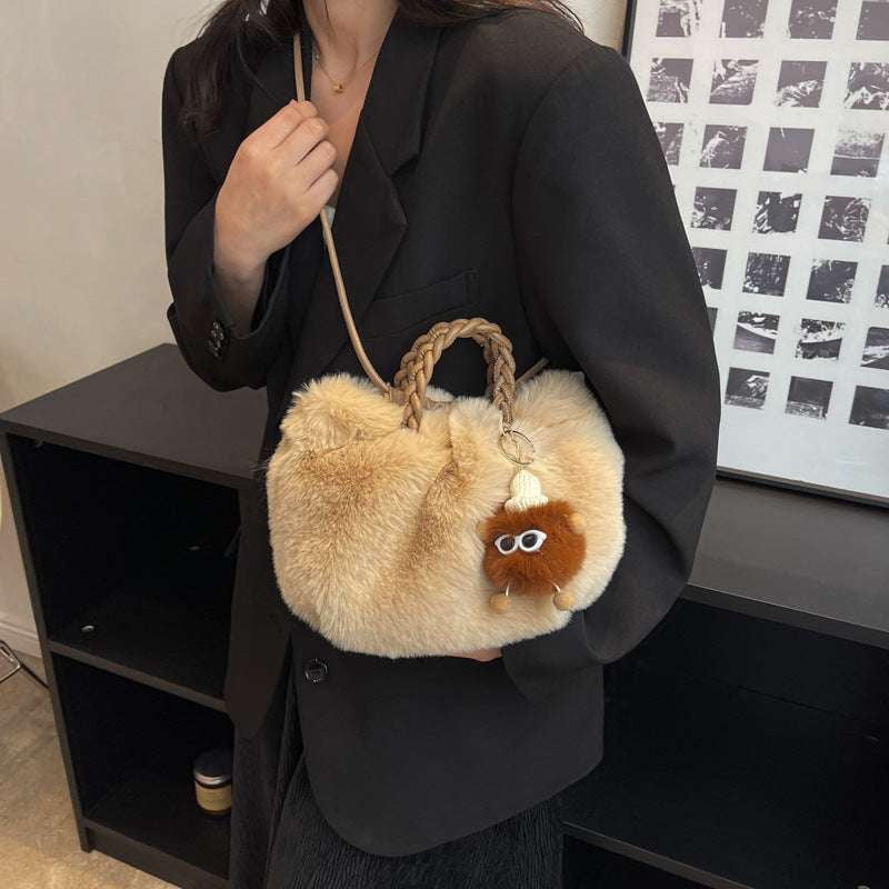 Autumn Wool Tote, Stylish Wool Bag, Winter Wool Handbag - available at Sparq Mart