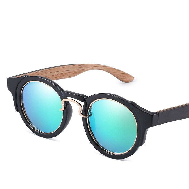 Eco-Friendly Eyewear, Fashionable Round Shades, Wooden Polarized Sunglasses - available at Sparq Mart