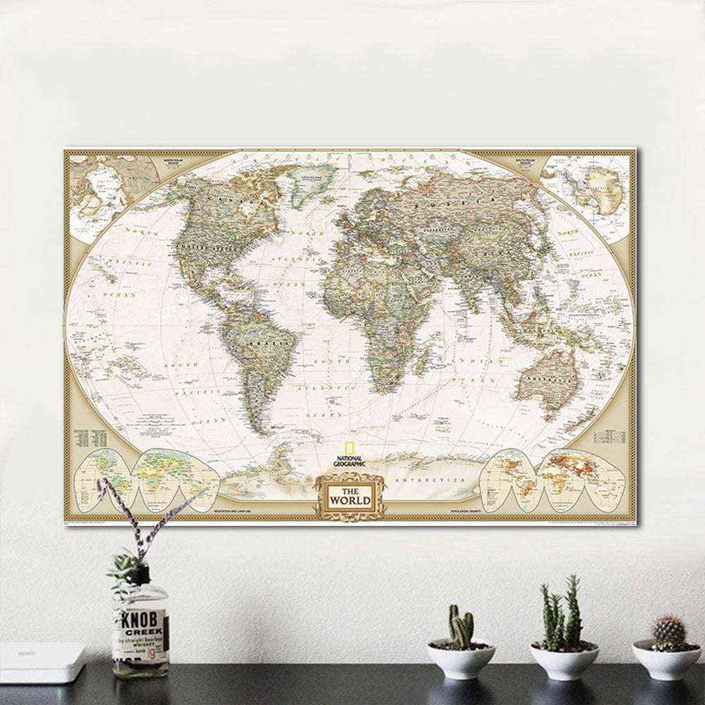 Canvas Map Decor, Living Room Maps, World Map Artwork - available at Sparq Mart